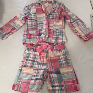 Madras shorts suit size 2-3T